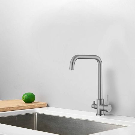 Смеситель для кухни с подключением фильтра воды Haiba HB43829, хром