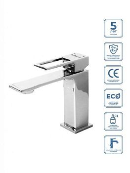 LUCE Смеситель для раковины с донным клапаном, чёрный LUC-LVM-NERO