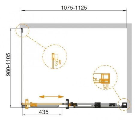 Душевой уголок CEZARES DUET-SOFT-AH-1, артикул DUET SOFT-AH-1-100/90-C-Cr-R