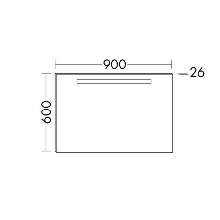 Burgbad  Зеркало Eqio  с подсветкой 900х600х26 мм , корпус хром, артикул SIGP090