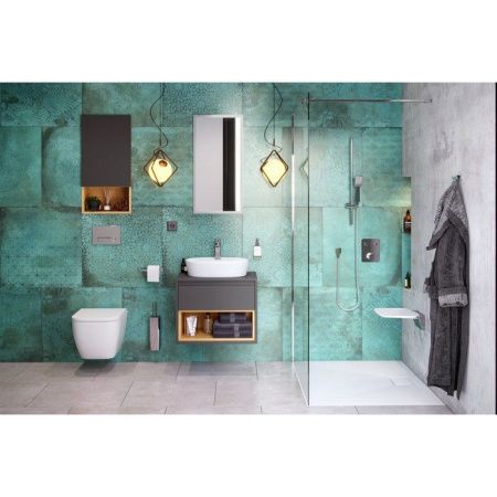 Тумба под накладную раковину EXCELLENT Tuto 60 см (серый/дуб), 1 ящик