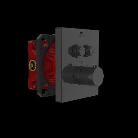 Встраиваемый смеситель для душа VSCV-321TGM двухфункциональный, термостатический, вороненая сталь, артикул VSCV-321TGM