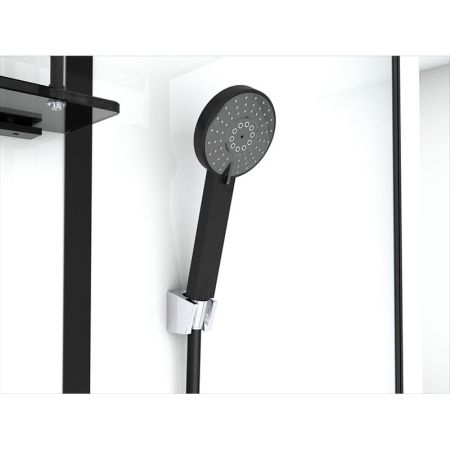 Душевая кабина Black&White Galaxy G8001 с гидромассажем профиль Черный задняя стенка Белая, артикул 8001900