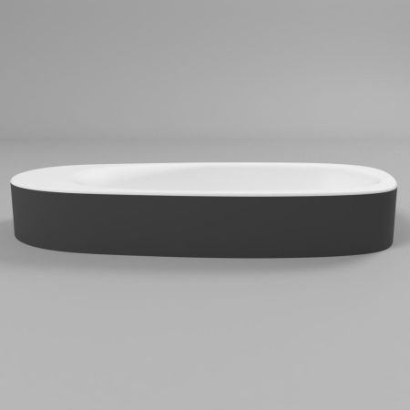 Умывальник WHITECROSS Moonstone F 70x35 (черный/белый мат) иск. камень, артикул 0732.070035.20100