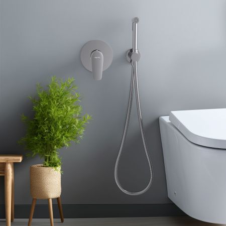 Набор с гигиеническим душем (смеситель + гигиеническая лейка + шланг + шланговое подсоединение с держателем) AQUATEK AQ1119CR БЕТТА, артикул AQ1119CR