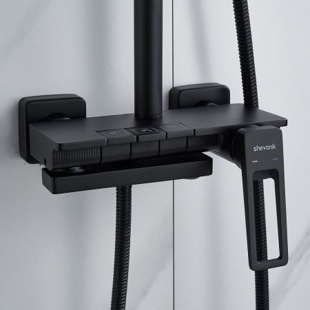 Душевая система Shevanik S6826H, черный