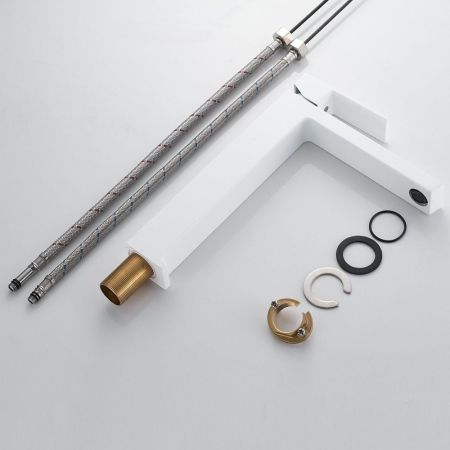 Смеситель для раковины высокий Rose R18C R1811C-1, белый