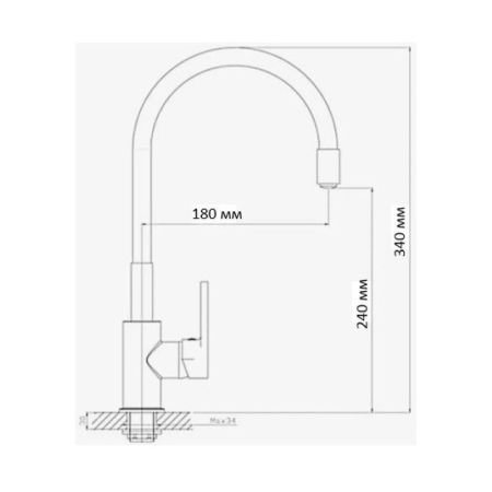 Смеситель для кухни с гибким изливом D-Lin D155308-6, хром/синий