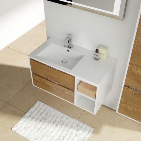 Тумба с раковиной SanVit Мэри-4 90 L kmery904 в цвете Ral подвесная Капучино, артикул kmery904