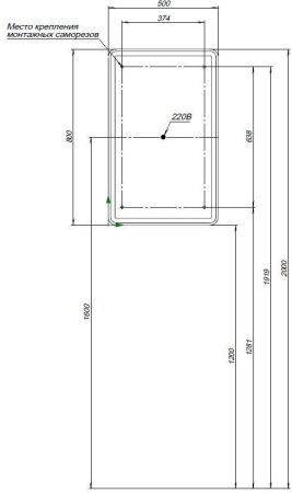 Зеркальный шкаф Aquanet Оптима 50 с LED подсветкой, артикул 00311859