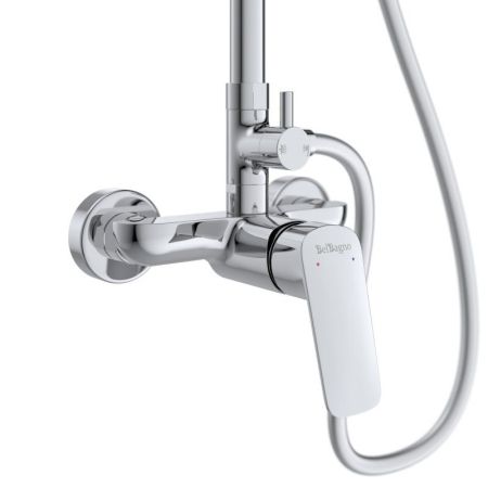 DUE Комплект для ванной - душевая стойка и смеситель для раковины, артикул DUE-DOCM/LVM-CRM