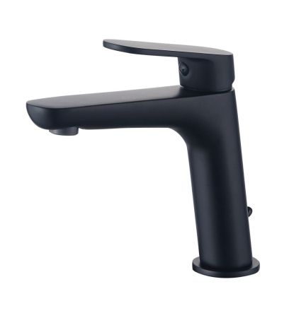 AQG Beta, однорычажный смеситель для раковины без донного клапана, цвет черный матовый, артикул 01BET100NG
