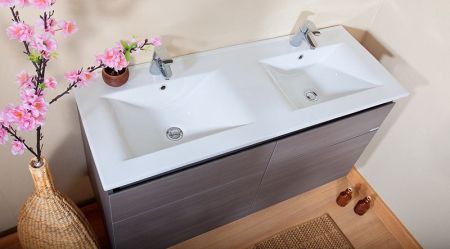 Тумба под раковину Бриклаер Мадрид 120D подвесная серая лиственница, артикул 4627125410079