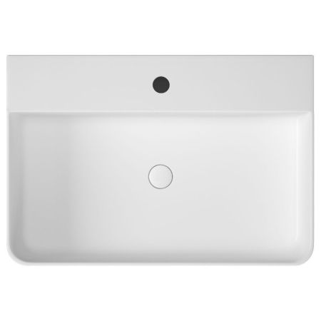 Раковина накладная Vinkel белая прямоугольная с полочкой под смеситель 605*415*135 (без ДК), артикул OWLB191034