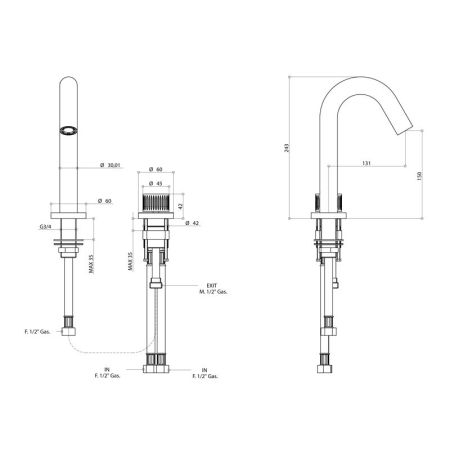 Bongio Time 2020 Смеситель для раковины из нержавеющей стали, артикул 70502AS00
