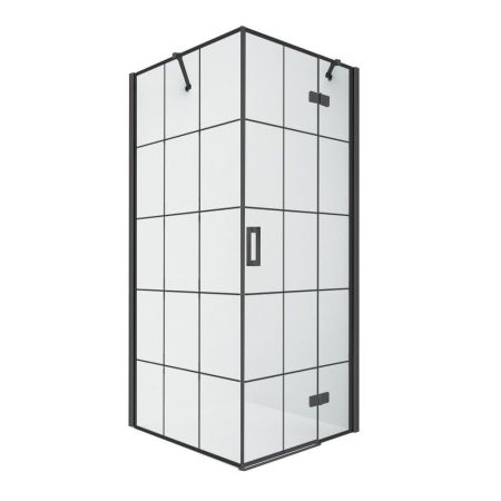 Душевое ограждение NEW TRENDY NEW RENOMA BLACK R 120x80x195 D-0385A/D-0164B (черный), артикул D-0385A/D-0164B