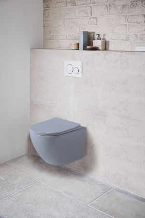 Унитаз подвесной Globo VT1-14SMO безободковый, цвет океан мат., ультратонкое сиденье soft-close, артикул VT1-14SMO