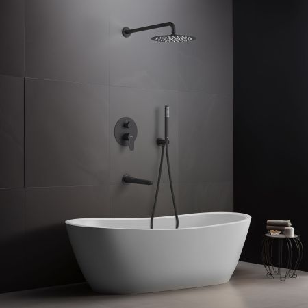 Set 4 в 1 душевой комплект AQUATEK, матовый черный AQ1173MB БЕТТА, артикул AQ1173MB