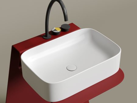 Умывальник чаша накладная прямоугольная (цвет Белый Матовый) Элемент (Element) 605x380x150мм, артикул CN6053MW