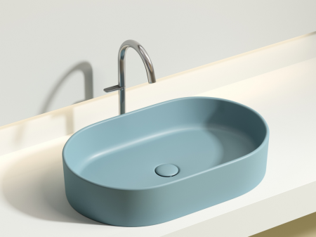 Умывальник чаша накладная овальная (цвет Зеленый Матовый) Элемент (Element) 608x385x122мм, артикул CN6048MLG