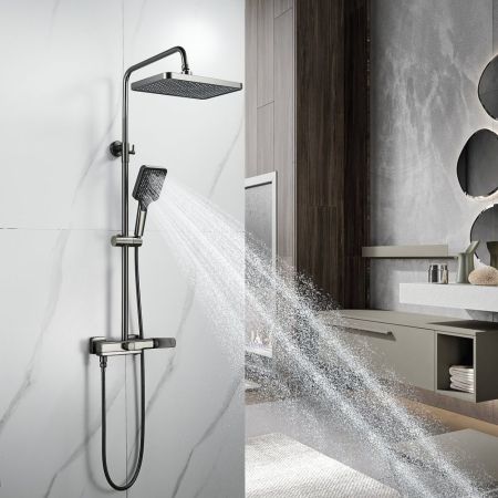 Душевая система Shevanik S9936T, оружейная сталь