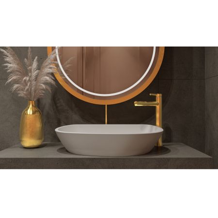 Умывальник WHITECROSS Ametrine 60x37 (белый мат) иск. камень, артикул 0718.060037.200