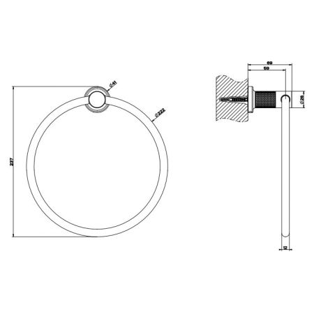 GESSI INCISO Полотенцедержатель кольцевой, цвет: хром, артикул 58509#031