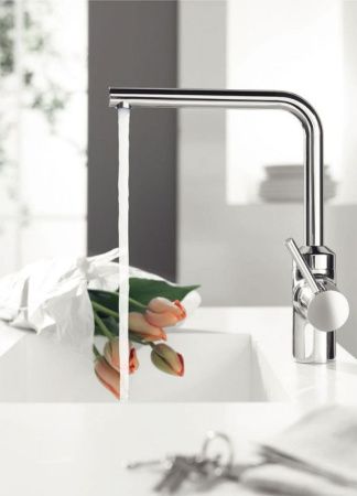 Смеситель для кухни, Kludi, L-INE, тип открывания воды-однорычажный, тип регулирования воды-керамический картридж, монтаж-на раковину/столешницу, отверстия для монтажа-1, высота, мм-300, вынос излива, мм-210, тип излива-поворотный 360°, тип подводки-гибка Смеситель для кухни, Kludi, L-INE, тип открывания воды-однорычажный, тип регулирования воды-керамический картридж, монтаж-на раковину/столешницу, отверстия для монтажа-1, высота, мм-300, вынос излива, мм-210, тип излива-поворотный 360°, тип подводки-гибка