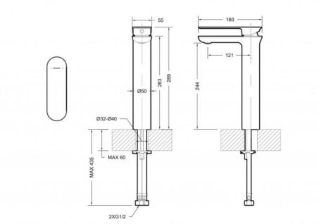 Смеситель для раковины Bravat Gina F165104C-A-ENG, хром