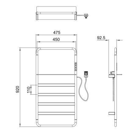 Полотенцесушитель электрический WONZON & WOGHAND DÜSSELDORF, Брашированное золото (WW-A203-BG)