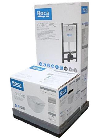 ПЭК  ROCA GAP 893104100 (инсталл. + унитаз подвесной Rimless + сид. SoftClose + клавиша) , шт, артикул 893104100