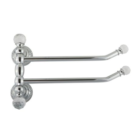 CRISTALIA Полотенцедержатель двойной поворотный L40 см, хром/SWAROVSKI, артикул 16810