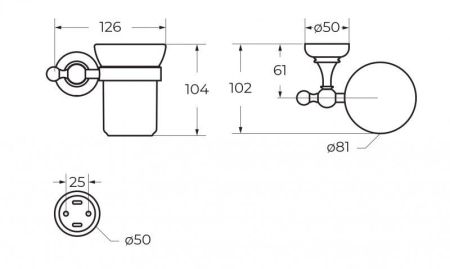 Стакан подвесной CEZARES APHRODITE-TUMS, артикул APHRODITE-TUMS-03/24-Sw