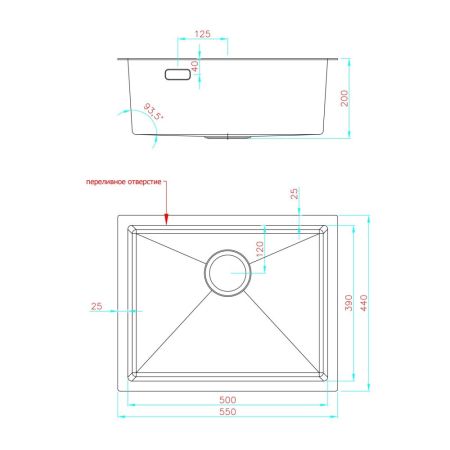 Кухонная мойка из нержавеющей стали Fashun 17M Комплект AS5544-17, графит