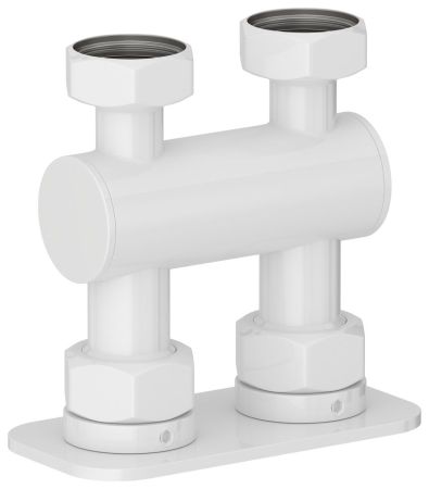 Модуль, Сунержа, прямой EU50, для отопительных приборов, ширина,мм-100, глубина,мм-50, высота,мм-99, присоединение-2 х НГ G 3/4" / 2 х НГ G 3/4", материал-нержавеющая сталь, цвет-белый, артикул 12-1539-3434