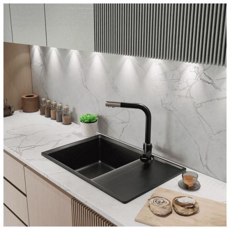 Кухонная мойка GranFest LEVEL 760L, черный, артикул LV-760L черный