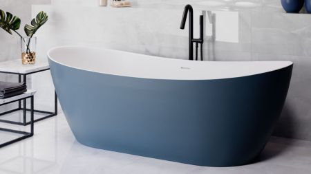 Zenon Powell, закругленная ванна из искусственного камня Solid Surface, 180x80xh63 см, цвет белый матовый, артикул 4000.000.000.000.29549