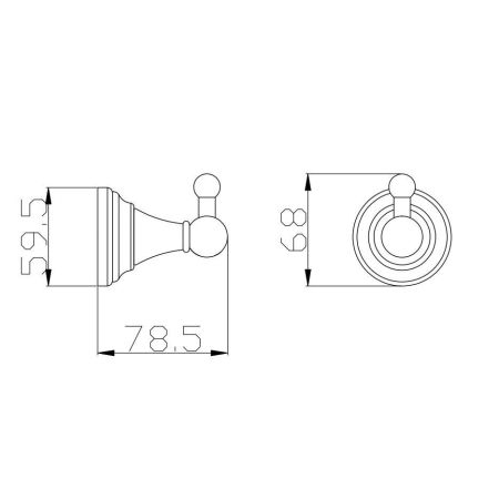 Крючок для ванной комнаты Rav Slezak MORAVA MKA0100CMAT, черный, артикул MKA0100CMAT