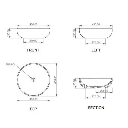 Раковина GSG Easy 45 черный матовый, артикул EALAVRO45003