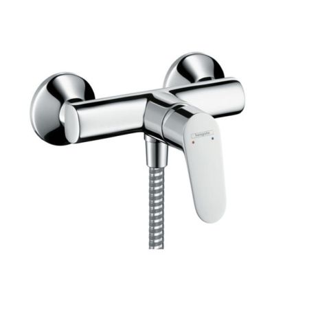 Смеситель для душа, Hansgrohe, Focus, тип открывания воды-рычажный, тип регулирования воды-керамический картридж, монтаж-вертикальный (настенный), отверстия для монтажа-2, цвет-хром, артикул 31960000
