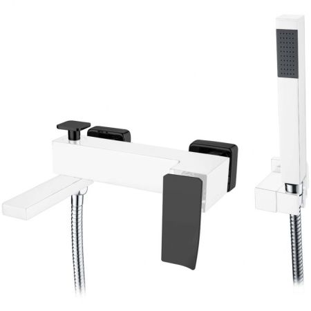 Смеситель для ванны Boheme Q 143-WB.2 Белый Черный, артикул 143-WB.2