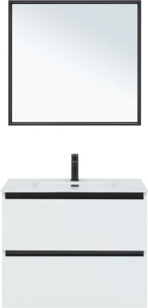 Комплект мебели для ванной De Aqua Ариетта NEW 80 белый матовый