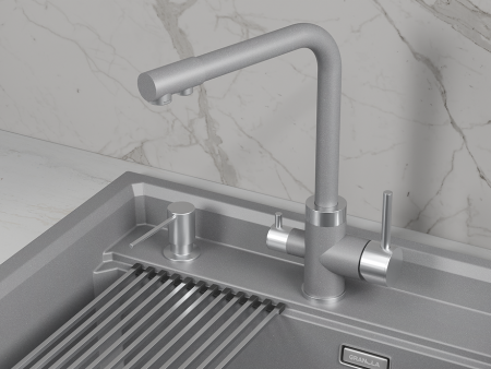 Смеситель для кухни GRANULA (5015, АЛЮМИНИУМ), артикул 5015, АЛЮМИНИУМ