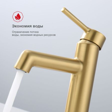 Смеситель для раковины Raglo R20.10.03, золотой сатин