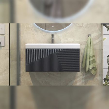 Тумба под раковину подвесная Velvex Edge tp.EDG.9696.80.1Y графит, 80 см, артикул tp.EDG.9696.80.1Y графит