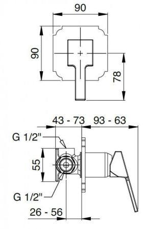 Встраиваемый смеситель для душа CEZARES LEGEND-DIM, артикул LEGEND-DIM-03/24