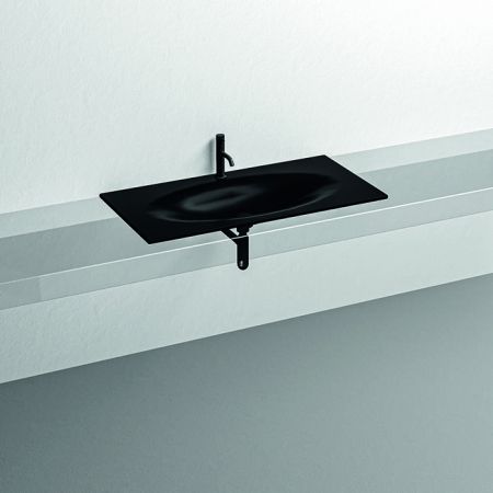 KERASAN SHAPE Раковина 1020х520 мм., встраиваемая, с 1 отверстием для смесителя, цвет черный матовый