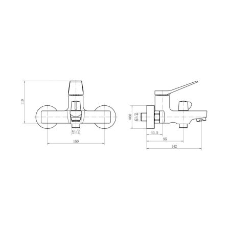 Смеситель для ванны FASHUN A3286, хром