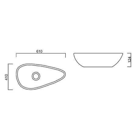 Умывальник GURAL Top 61х41 накладной