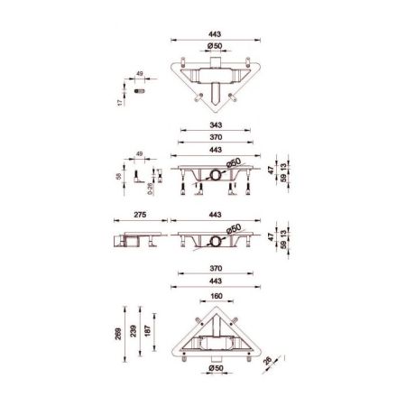 Душевой уголок Ambassador Diamond 12011105L-ST8, квадратный, угловой трап, 90х90